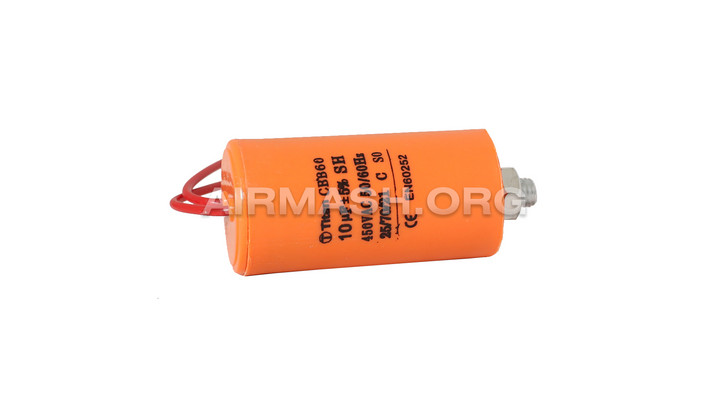 Конденcатор рабочий 10 мкФ/450В; кп 10/450~ /35x60/5/-25~70C/пл/4T, мар