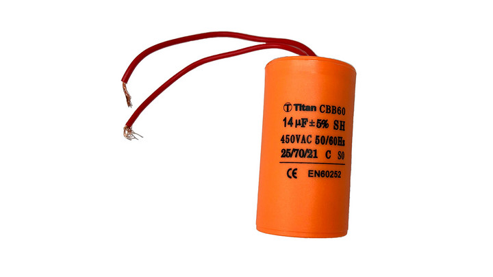 Конденсатор рабочий 14 мкФ/450В; кп  14/450~/37x70/5/-25~70C/пл/ 2L, мар
