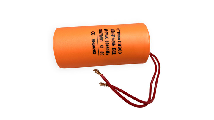 Конденcатор рабочий 100 мкФ/450В; кп  100/450~ /60x120/5/-25~70C/пл/2L, м